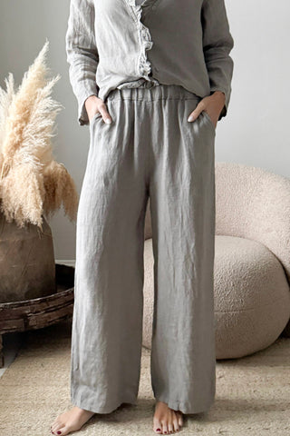 Paloma pellavahousut, taupe