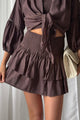 Panoli viscose skirt, chocolate