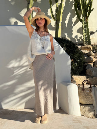 Pencil Slip pellavahame, taupe