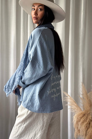 Poem pitkähihainen t-paita, denim