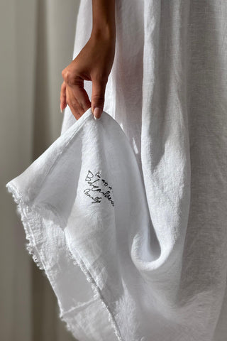 Pollenca linen dress, white