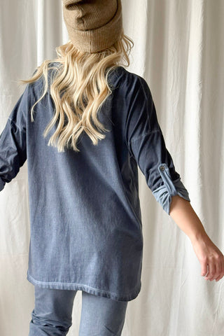 Positive Vibes sweatshirt, denim blue