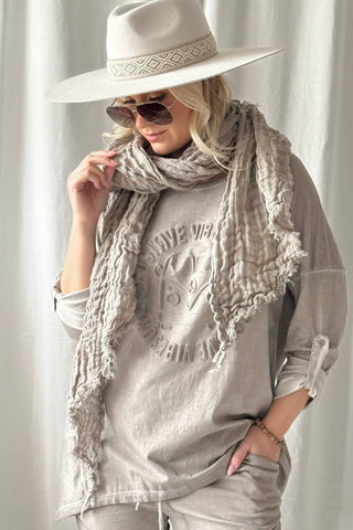 Positive Vibes sweatshirt, taupe