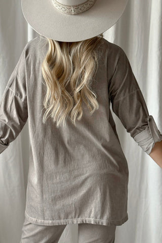 Positive Vibes sweatshirt, taupe