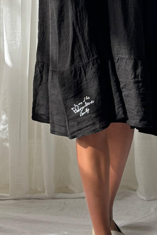 Raelle pellavamekko, musta