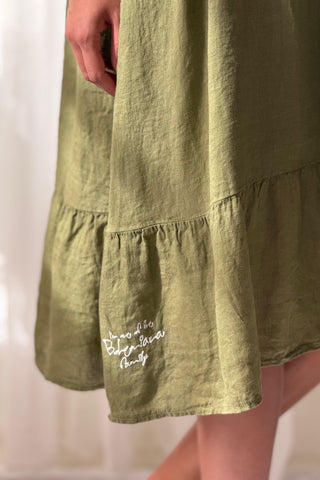 Raelle pellavamekko, green