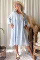Raelle pellavamekko, light blue