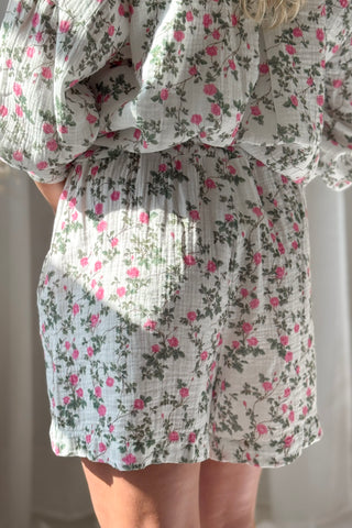 Remi puuvillashortsit, pink roses