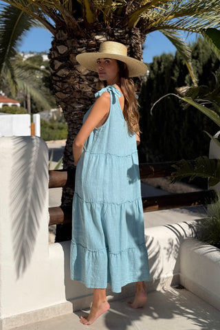 Riviera Romance pellavamekko, aqua