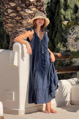 Riviera Romance pellavamekko, navy