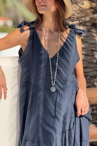Riviera Romance pellavamekko, navy