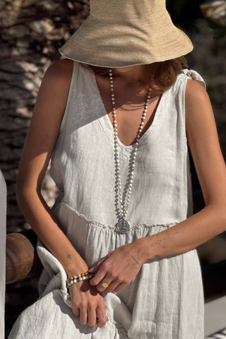 Riviera Romance pellavamekko, hiekka