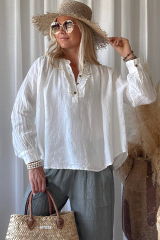 Rosalie pellavapaita, luonnonvalkoinen