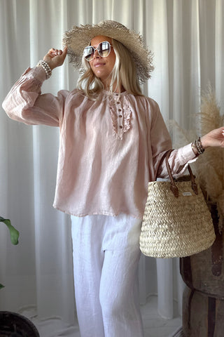 Rosalie pellavapaita, vaaleanpunainen