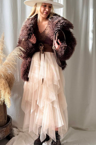 Rosie tulle skirt, light beige