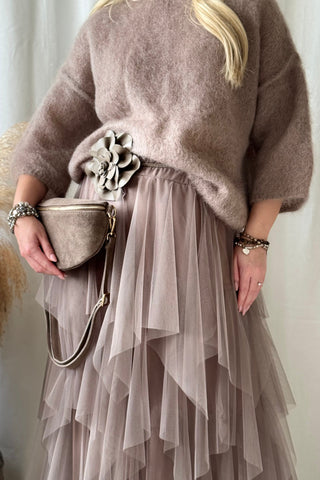 Rosie tulle skirt, taupe
