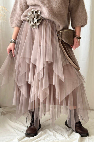 Rosie tulle skirt, taupe