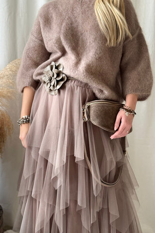 Rosie tulle skirt, taupe