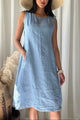 Salma pellavamekko, denim blue