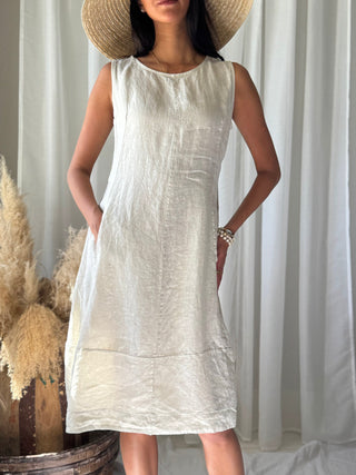 Salma linen dress, sand