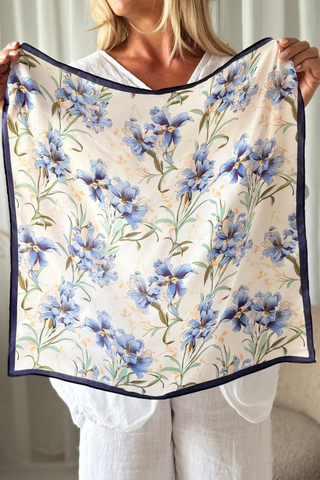 Sandra silkkihuivi, sininen