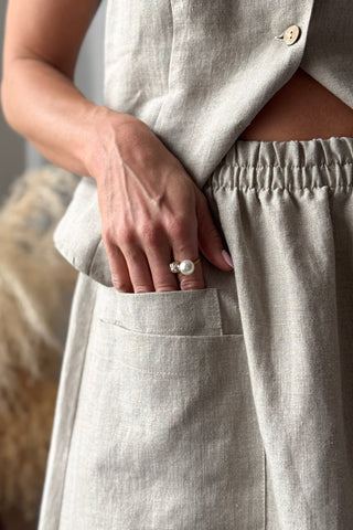 Sarie linen skirt, natural