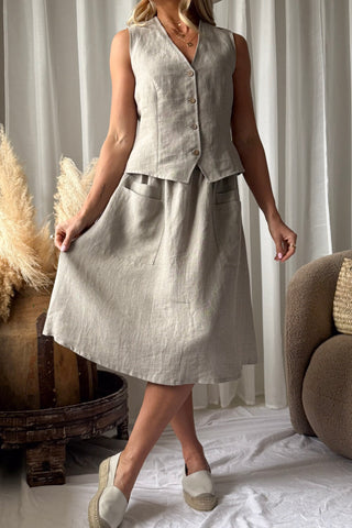 Sarie linen skirt, natural
