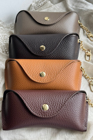 Leather Eyeglass Case, chestnut