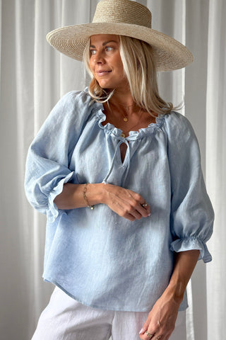 Sofia pellavapaita, oxford blue
