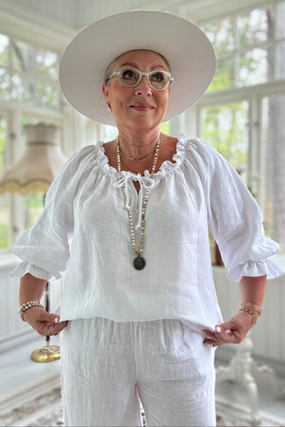 Sofia linen blouse, white