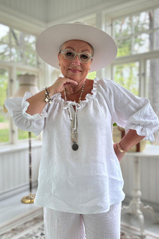 Sofia linen blouse, white