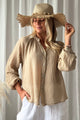 Soft Charm cotton shirt, safari