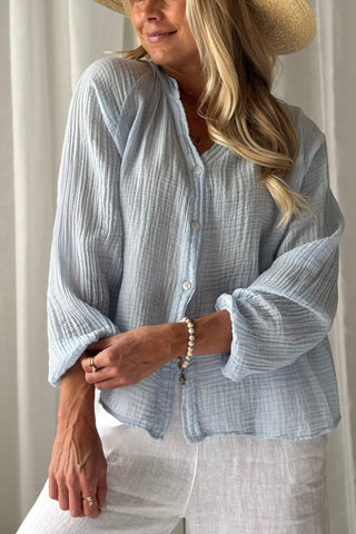 Soft Charm cotton shirt, light blue
