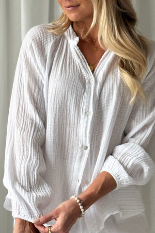 Soft Charm cotton shirt, white
