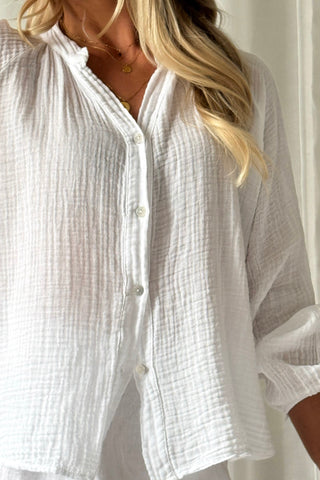 Soft Charm cotton shirt, white