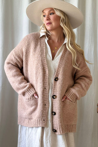 Softy neuletakki, blush pink