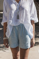 Solera linen shorts, light blue