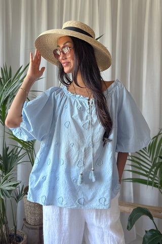 Sorella Sun puuvillapaita, light blue