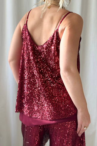 Stardust paljettitoppi, red wine