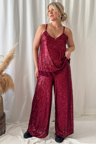 Stardust paljettitoppi, red wine