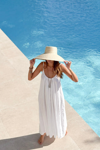 Sun Queen linen dress, white