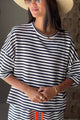 Sun Stripes t-paita, navy-valkoinen