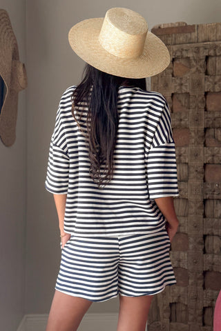 Sun Stripes t-paita, navy-valkoinen