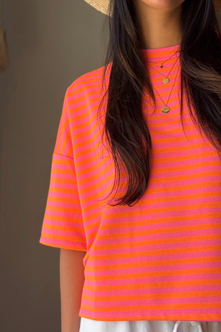 Sun Stripes t-paita, neon orassi-pinkki