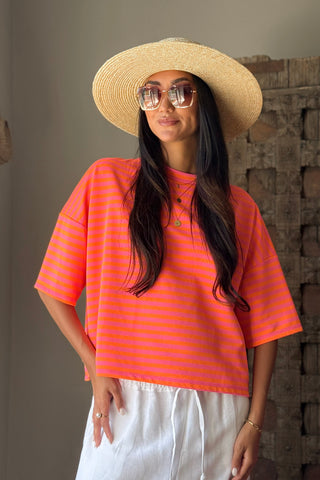 Sun Stripes t-paita, neon orassi-pinkki