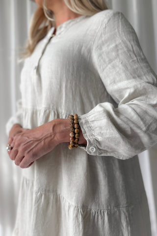 Sylvia linen dress, sand
