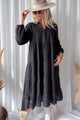 Sylvia linen dress, black