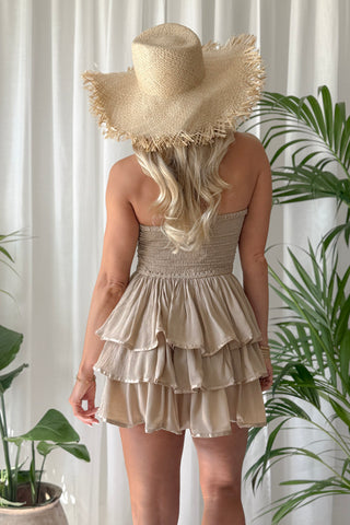 Tekiri viskoosimekko, beige