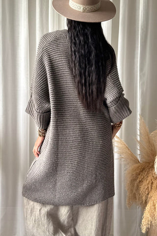 Tess chunky neuletakki, taupe