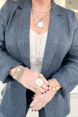 Timeless linen blazer, denim stripe